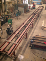 Large Slat Conveyor Frame Under Fabrication